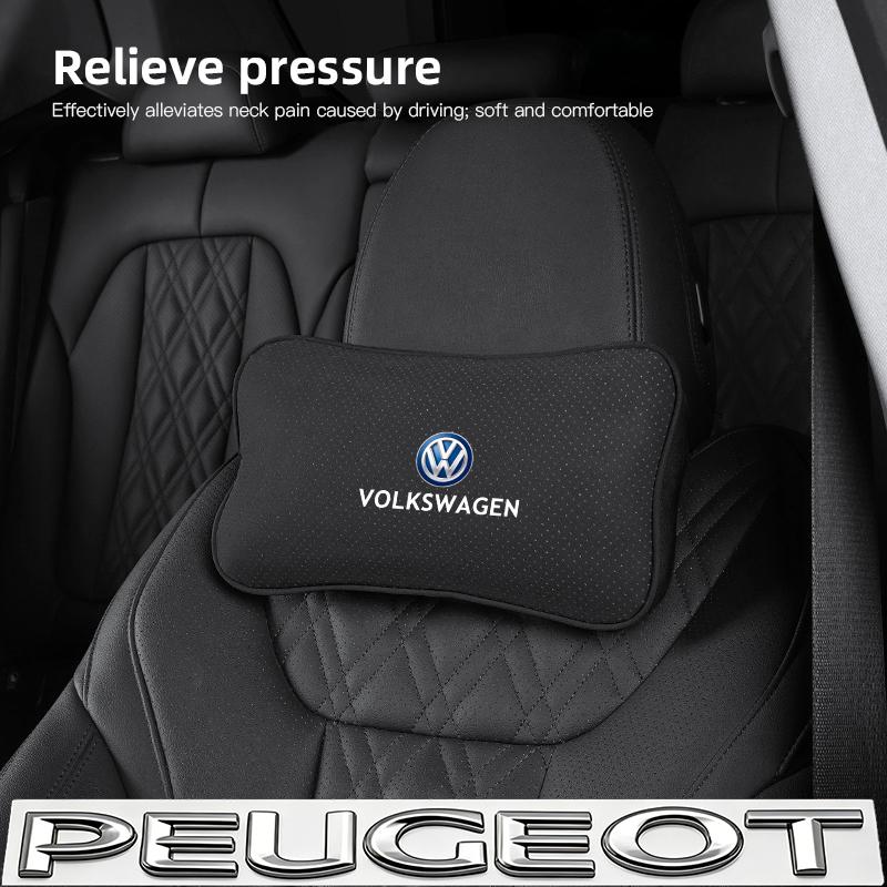 Hijk1 Car Neck Pillow Seat Headrest Automatic Memory Cotton Protective Pad For VW Golf T‑Roc Tiguan Polo Passat T‑Cross Taigo ID.4