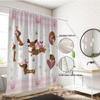1Pc Valentine'S Day Pink Sausage Dog Bow Print Waterproof Shower Curtain Partition Privacy Hanging Curtain With 12 Hooks