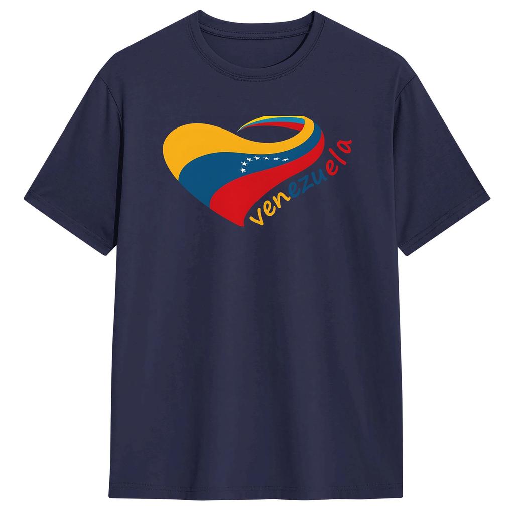 Unisex Heart Of Venezuela T Shirts  Cotton Tops Summer YK Funny Short Sleeve TShirt Crew Neck Harajuku Casual Tee Shirt