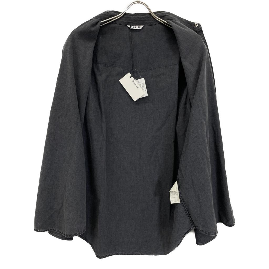 AURALEE A24Stainless Steel01GS Black SELVEDGE SUPER LIGHT DENIM SHIRT tops 3 blackUsed