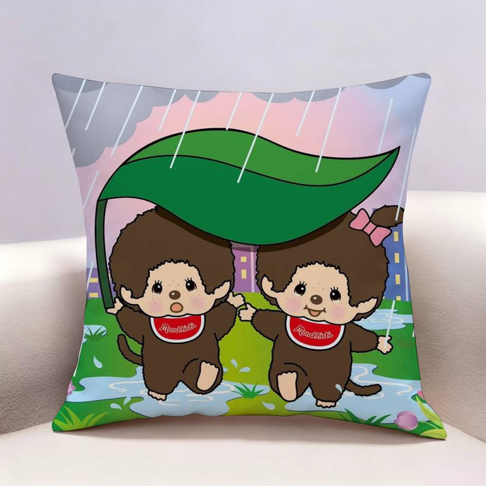 MMonchhichi New Doublesided print Pillow Case Pattern Printed Pillowcase For Living Room Sofa Cushion Cover