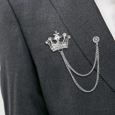 Muži Retro brož Anglický styl Tvar koruny Štrasový střapec Dekor Oblek Kabát Dekorace hrudníku Formální událost Svatba Obchodní příležitosti Oblečení Šperky