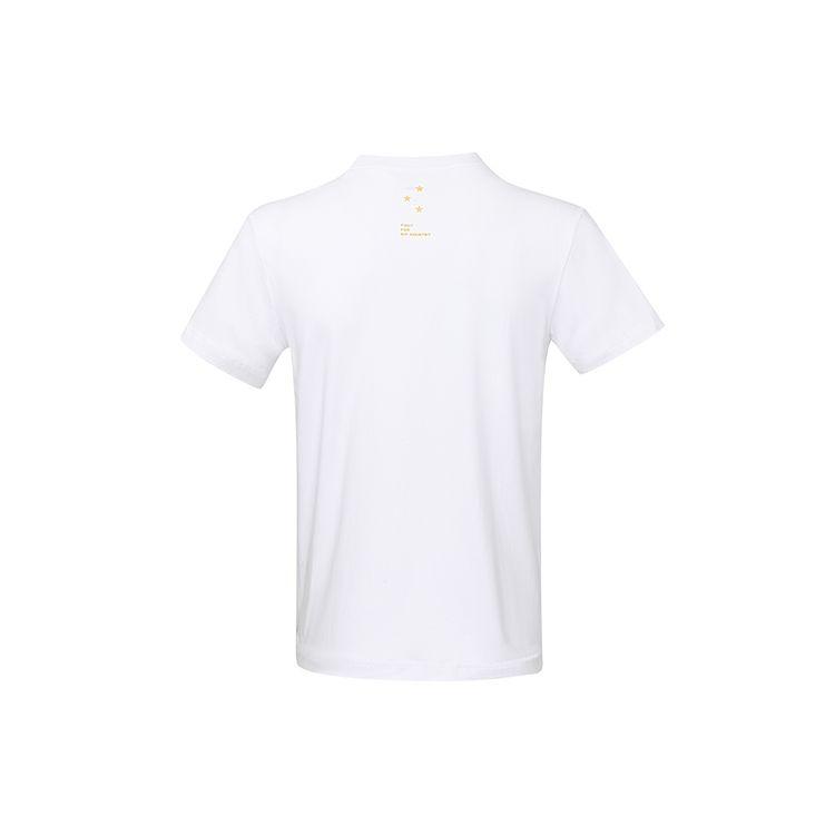 Li Ning Ping Pong Series Quick-Dry Round Neck Sports Culture Short Sleeve T-Shirt Men Tops Standard-White AHSR765-1