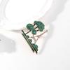 Creative Diamond Green Tree Tower Brooch Personalized Green Eiffel Tower Brooch Pin Clothing Accessories