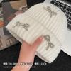 Koreanischer Blogger Strickmütze mit Bommel Herbst und Winter Ins Großer Kopfumfang Vielseitig Mode Ohrenschutz Strickmütze