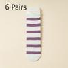 10 Pairs of Girls Spring and Summer Striped Fresh Mesh Breathable Straight Tube Stack Socks