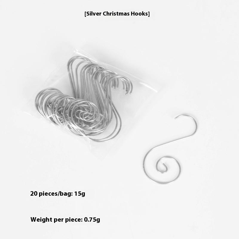 12/20Pcs/Set Party Supplies Christmas Decoration Hanger Hooks Xmas Tree Hook S Shaped Metal Hook