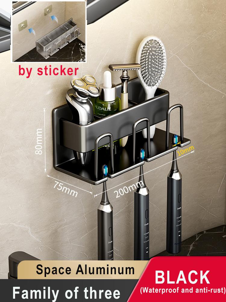Toothbrush Holder Wall-mounted Gargle Cup Storage Electric Razor Shaver Shelf Batchroom Toiletries Organization Toothbrush Rack