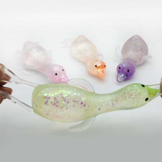 Klarer Glitzer-Quietscheente Mini Liegende Ente Angstlinderndes Sensorisches Spielzeug Langsam Aufgehendes Stressball Tierform Spielzeug