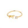 Tiny Initial Letter Rings For Women Stainless Steel A-Z Letters Adjustable Ring Female Christmas Aesthetic Jewelry