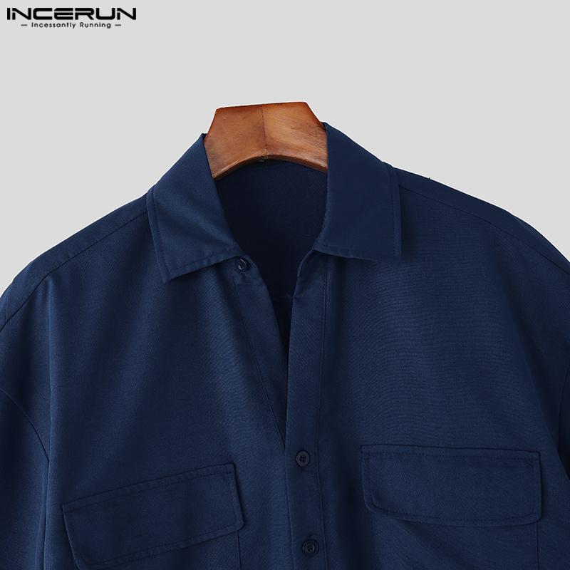 INCERUN Two Pieces Men Short Sleeve T-shirts Long Pants Casual Loungewear Sets