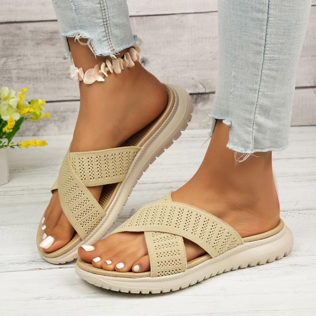 Casual Sandalen Slippers Voor Dames Stijlvolle Comfortabele Ademende Mesh Band Platform Strandzandalen Voor Dames Zomerschoenen