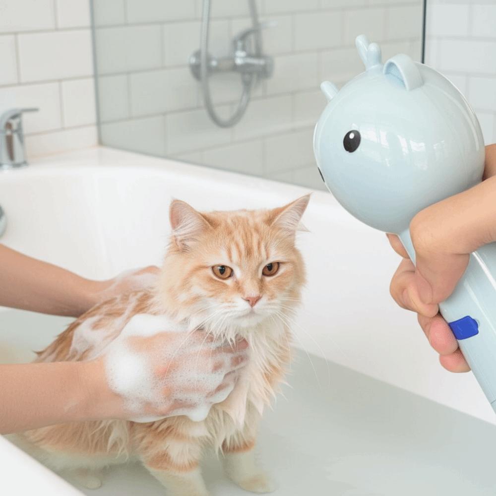 Quiet Operation Cat Soap Dispenser Wireless Waterproof Electric Foaming Dispenser Cartoon Smart Pet Bathing Soap Container
