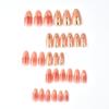 30-Piece Pink Rose Gilded Pearl Flower Nail Art Tips - Valentine's Day Handmade Almond Wearable Nails