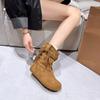 Wang Fan Retro Maillard Flat-bottomed Inner Height-increasing Short Boots 22 New Autumn Thin Pile Boots