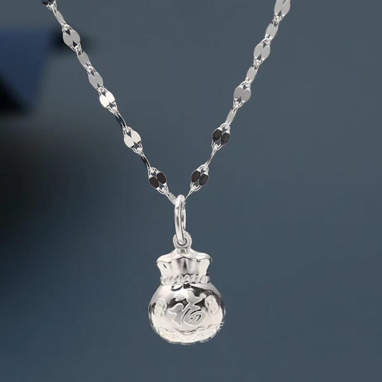 

Классическое ожерелье-подвеска «Счастливый мешочек» из нержавеющей стали для женщин, очаровательное, геометрическое, круглое, на цепочке-чокере, украшения, подарки