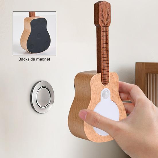 Guitar Shape Night Light Wireless Motion Sensor Rechargeable LED Light with Multi-Color Modes Ambient Mood Lighting Portable Wall Sconce