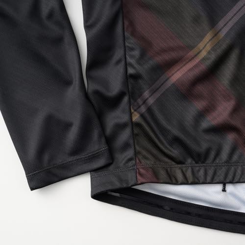 Kapelmuur Cycling Long Sleeve Jersey, Printed Glass Check, Brown, Size XS
