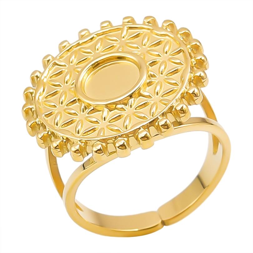 Neuer Offener Verstellbarer Ring Blatt Schlange Herz Echt Vergoldeter Edelstahl Ringe Für Frauen Männer Zubehör Mehrschichtiger Schmuck