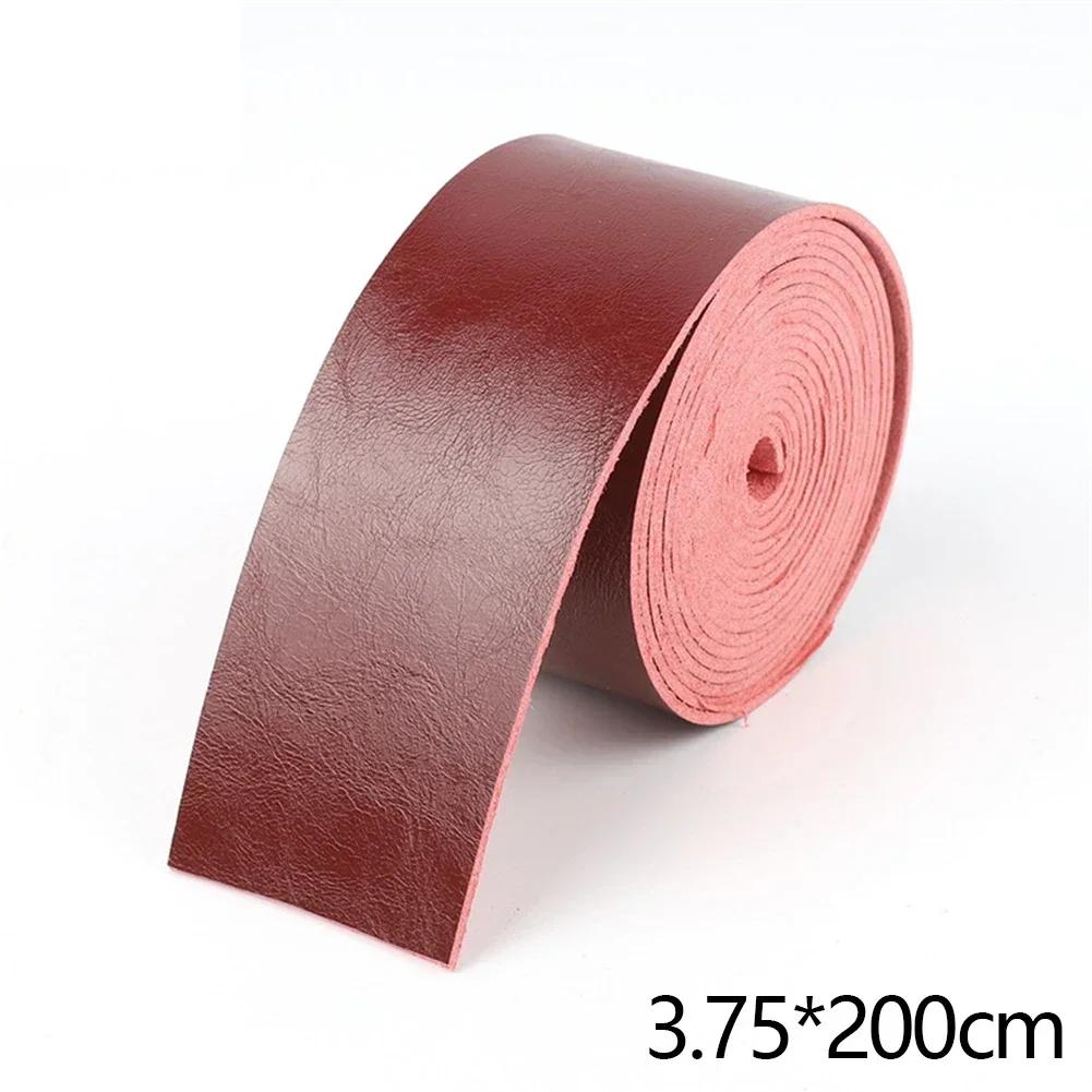 DIY Vintage Microfiber Cattlehide Leather Strip Handmade Craft Clothing Bag 2M Glossy Leather Straps Supplies Making Accessories