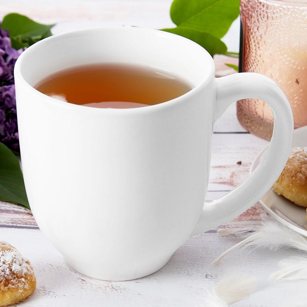 White Porcelain Mug for Drinking Coffee, Tea, Herbs, Beverages, Large 450 ml