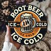 D pc Vintage Metal SignRoot Beer Ice Cold AW Aluminum Round Poster Retro Beverage DesignRetro Vintage Look Wall Art for Bar