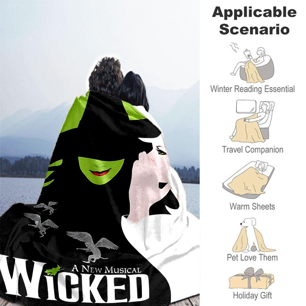 1pc Wicked Outdoor Blanket Lightweight Flannel, Soft & Warm, All-Season Use for Sofa, Outdoor, Camping, Living Room, Office114