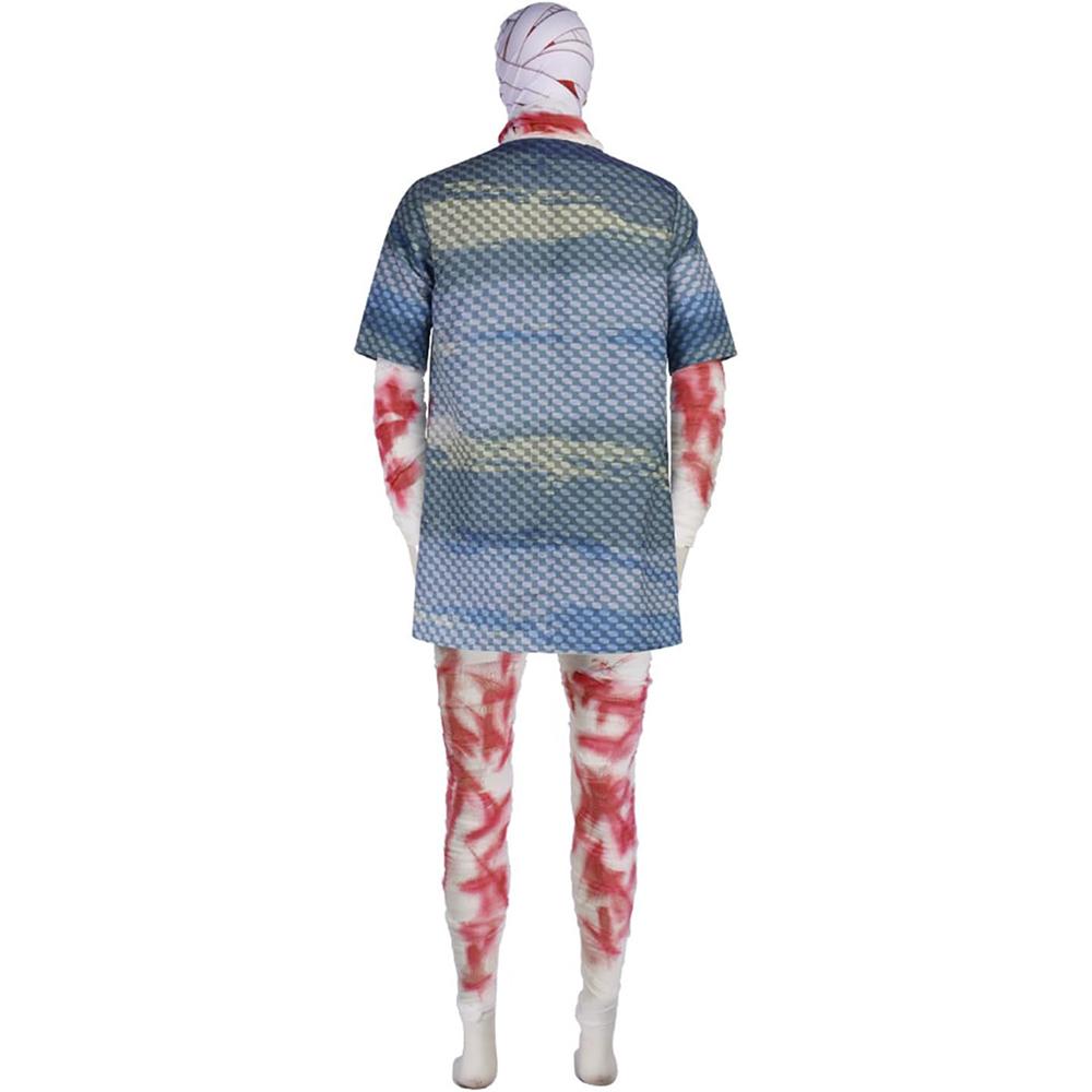 Cory Cosplay Costume Horror Bandage Look with Mask Creepy Halloween Outfit for Men