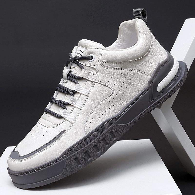 Men Genuine Leather Casual Shoes Lace Up Black Whote Leisure Sneakers Shoes Zapatos Mujer Men's Male Tennis Sneakers Shoes