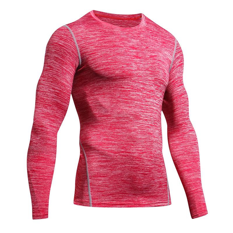 

Мужской быстросохнущий компрессионный базовый слой с длинным рукавом для бега и футбола S розовый