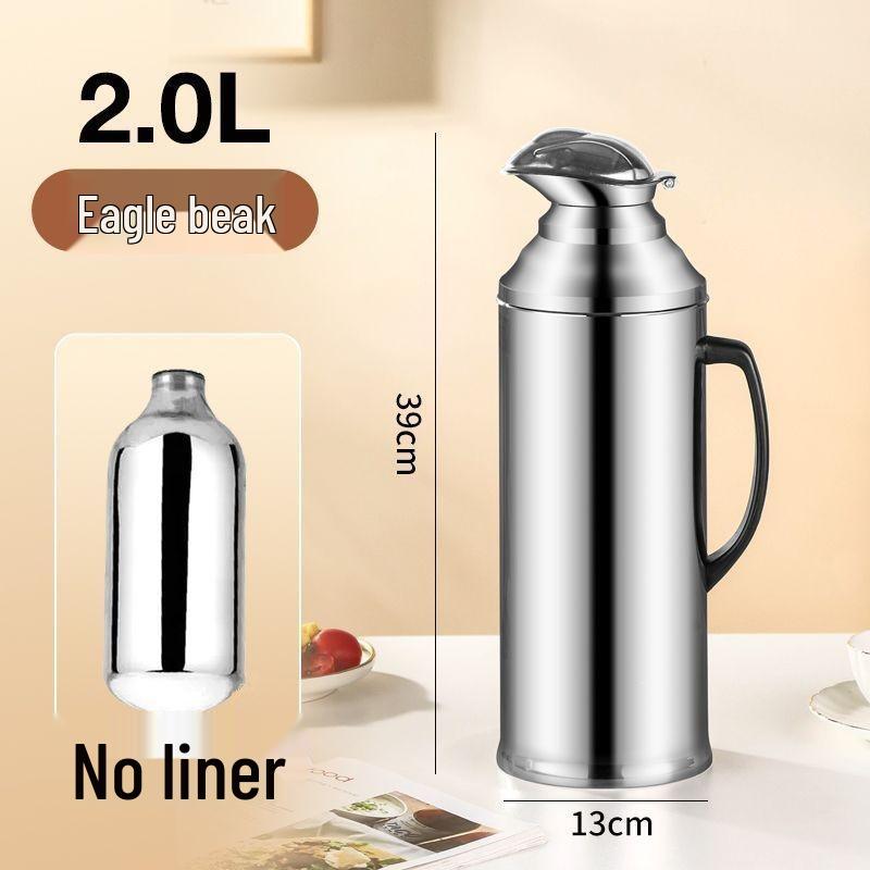 Large Capacity Stainless Steel Thermos Flask with Double Layer Insulation and Glass Liner