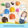 Toddler Learning Toy for Infants Aged 18 Months, Cognitive Dinosaur Number Train Learning Toy, Soft Gel Dinosaur Finger Puppets,Christmas Gifts
