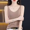 Frauen Tank MODERNE NEUE SAGA Sommer Gestrickte T-shirt Ärmellose Basic Tees Weste Unterwäsche Stricken Top Weibliche V-ausschnitt