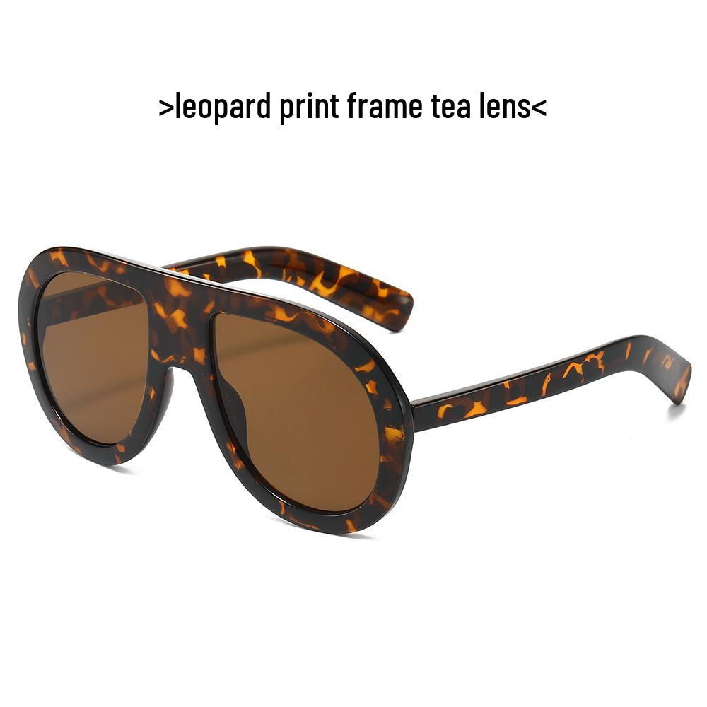 New Women's Large Frame European American Sunglasses - Trendy Goggle Style Fashion with High-End Feel