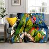 3D Colorful Macaws Parrot Birds Blanket,Soft Throw Blanket for Home Bedroom Bed Sofa Picnic Travel Office Rest Cover Blanket Kid