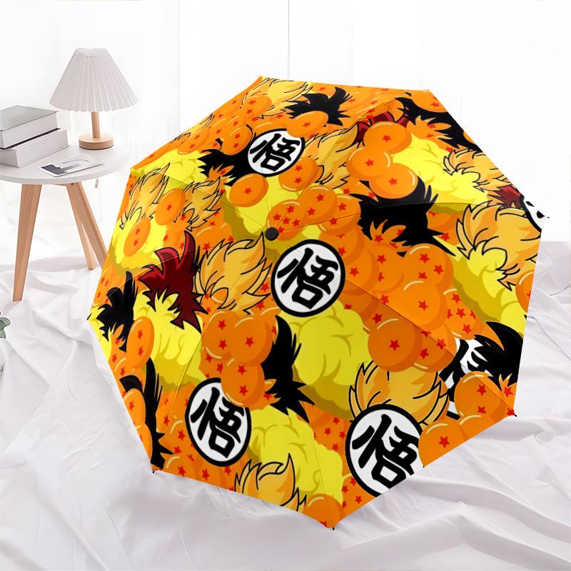 1 PC Automatic Folding Umbrella - Dragon Ball Z Pattern Portable Foldable Design With 8 Ribs Christmas Birthday Gifts