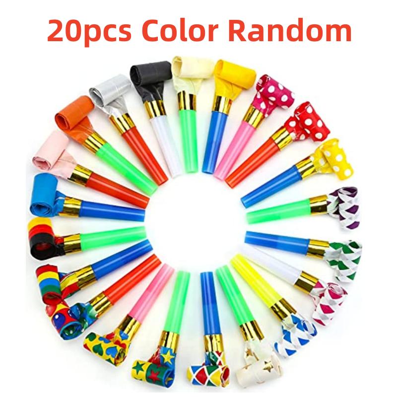 1-30PCS Mini Colorful Blowing Dragon Whistle Blow Roll Toy kid Party Atmosphere Toy Birthday Gift Present Noise Maker Props Cheerleaders