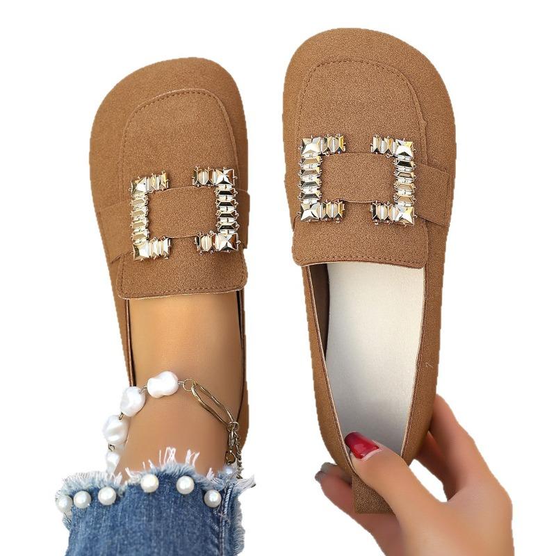 Women's Wide Width Soft Leather Slip-On Loafers - Korean Style Driving Moccasins for Summer, Comfort Casual Flats