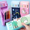 Creative Double-Layer Cartoon Pencil Box - Multifunctional, Large Capacity Stationery for Elementary Students