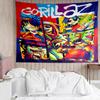 G-Gorillaz Band Tapestry for Bedroom Aesthetic Classroom Tapestries Wall Hanging for Living Room Dorm Office,Ideal Creative Gift