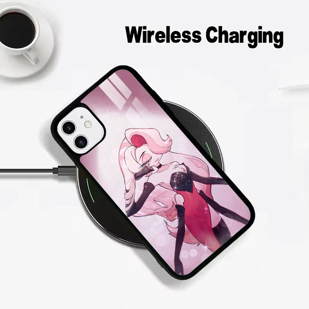 A-Angel Dust H-Hazbin H-Hotel Phone Case For IPhone17 16 15 14 13 12 11 Pro Max 16/15/14Plus Wireless Charger Cover Funda