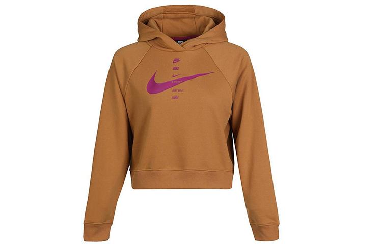 Nike Sweatshirts Women s Brown Hooded Moderate Regular CU5677-201 S