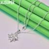 925 Sterling Silver Snowflake Zircon Pendant Necklace Fashion Wedding Jewelry