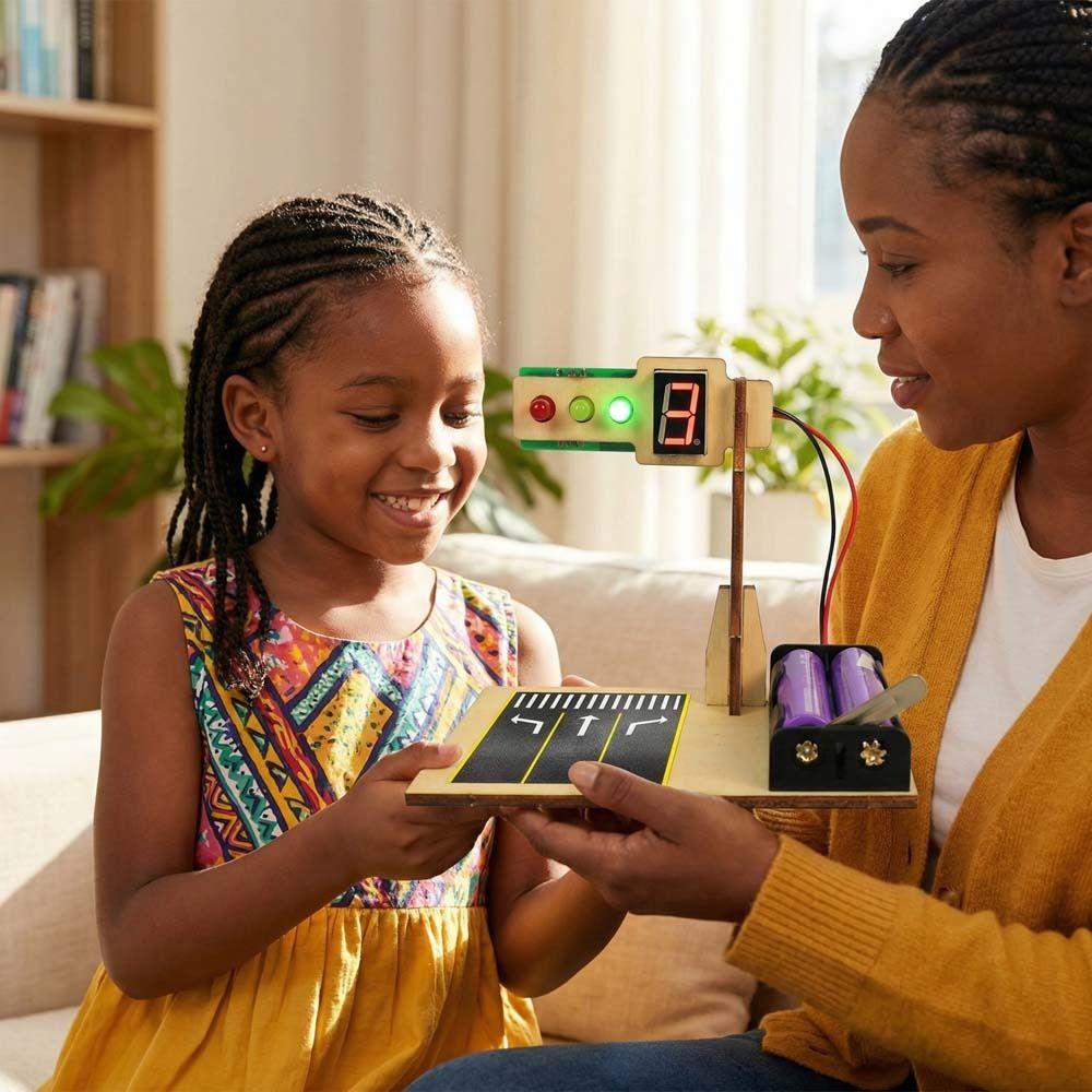 Wooden Traffic Light Model Handmade Craft Traffic Lights Model  Kids Education