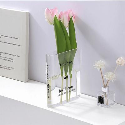 Einzigartige Form Transparente Vase Ästhetische Hydroponische Dekorationsvase Klare Buchvase Hochzeitsparty