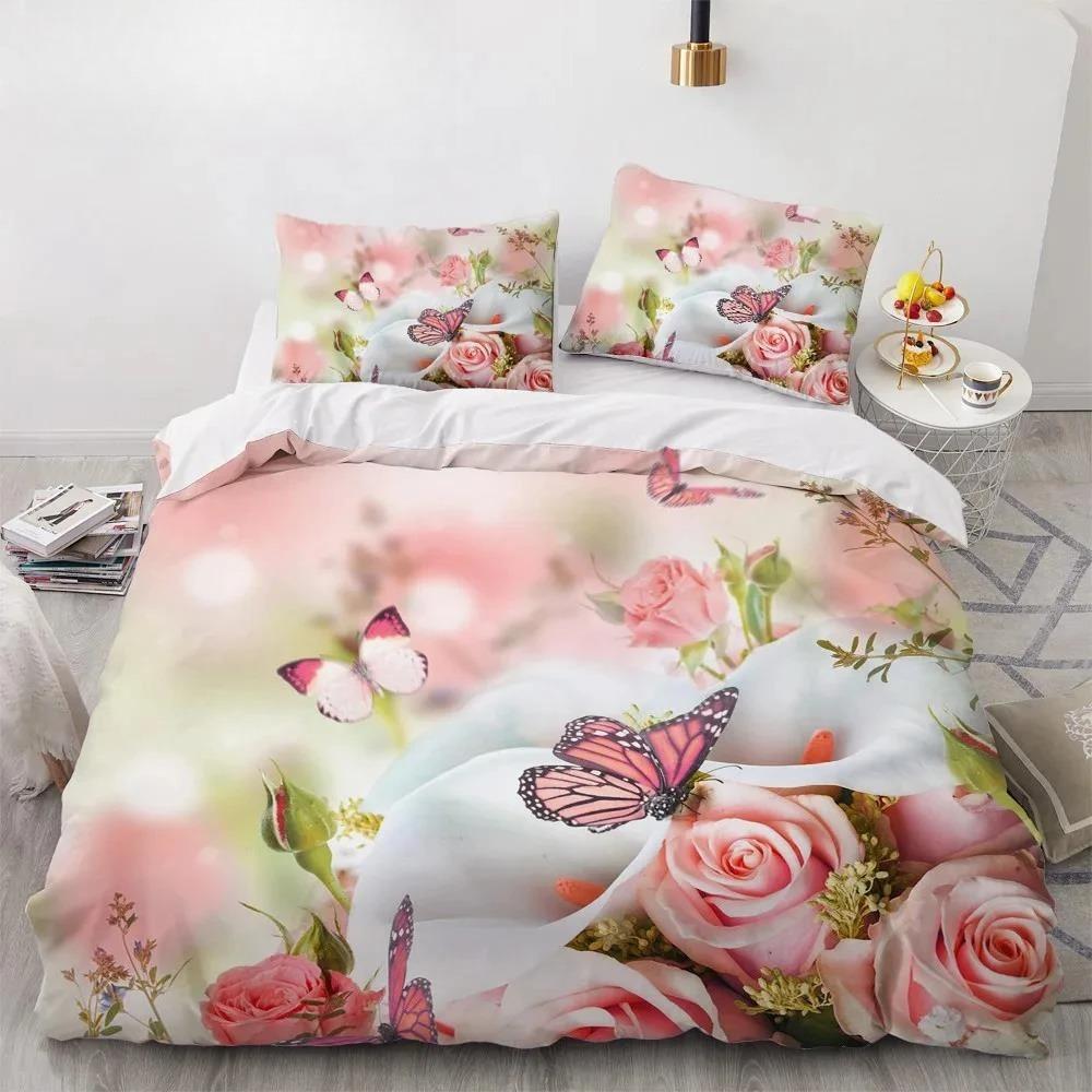 Luxury 3D Bedding Set Europe Double Duvet Cover Set Bed Linen Comfortable Blanket/Quilt Cover Bed Set Nordic Colour