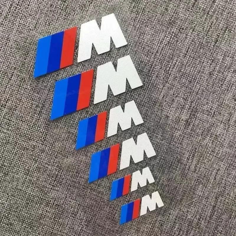 2025 Heißes Auto Weiß Schwarz M Logo Emblem Abzeichen Bremssattel Aufkleber Für BMW M Power Performance M3 M5 X1 X3 X5 X6 E46 E39 Auto Ac