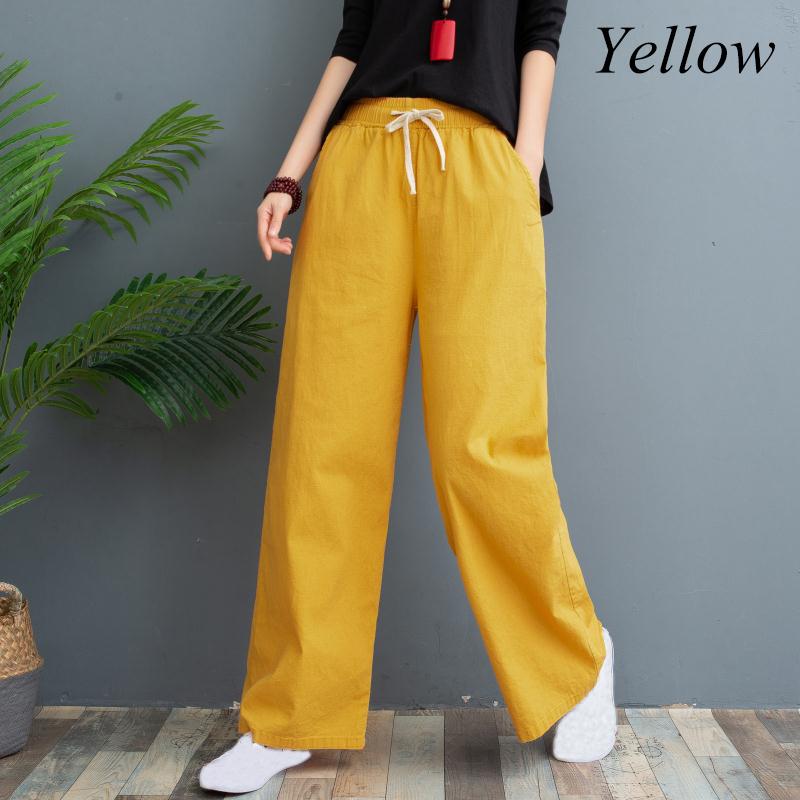 plus size yellow trousers