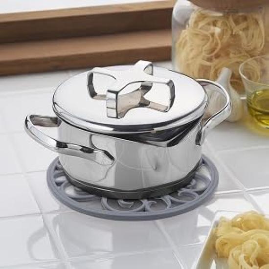 IYYI Silicone Pot Heat Silicone Insulating Trivet Holder, Resistant, 3-Piece Set, Multi-Purpose Mat, Waterproof, Pad, Non-Slip (Black Hollow)