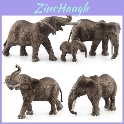 Ensemble de Figurines de Collection en PVC d'Éléphant d'Afrique pour la Salle de Jeux des Enfants et les Amoureux de la Nature